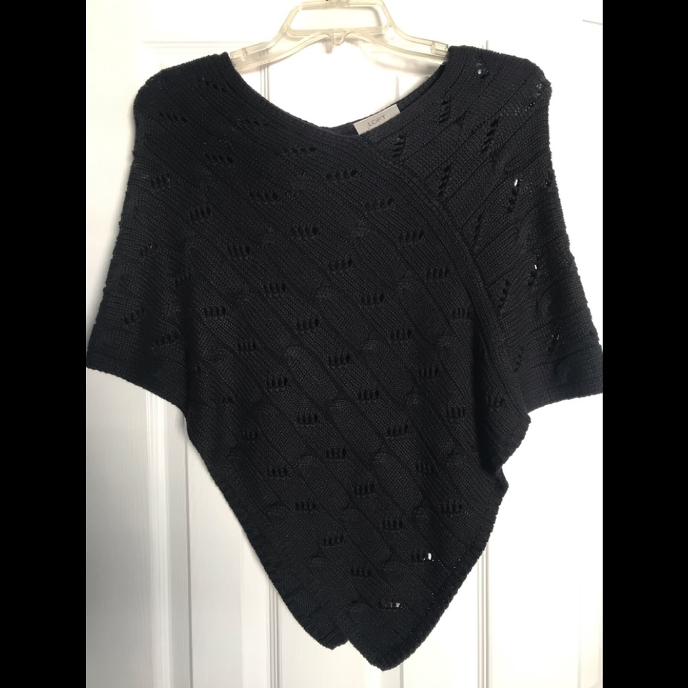 Women’s black loft brand one size poncho sweater